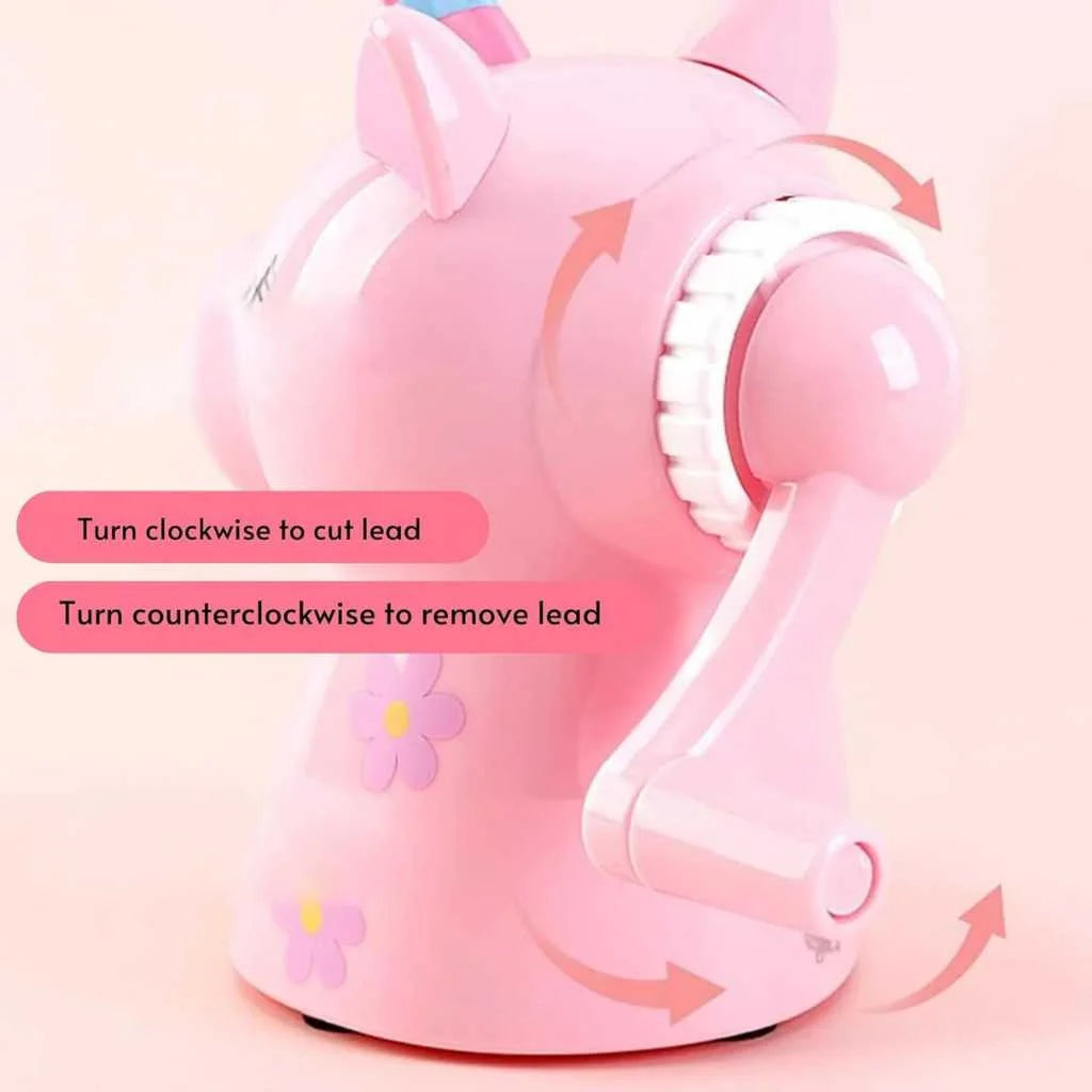 Cute Unicorn Mechanical Crank Pencil Sharpener for Kids | DODKart