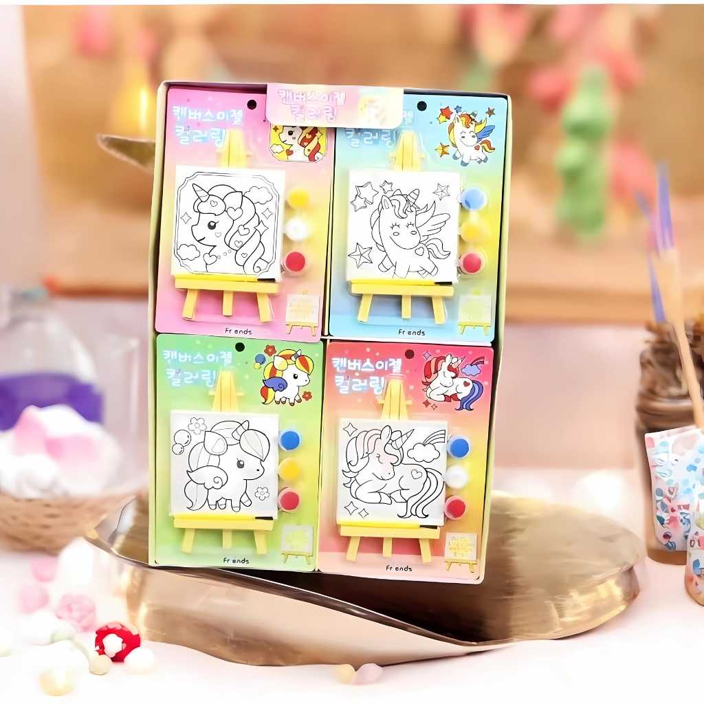 cute unicorn mini canvas painting kit for kids