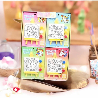 cute unicorn mini canvas painting kit for kids