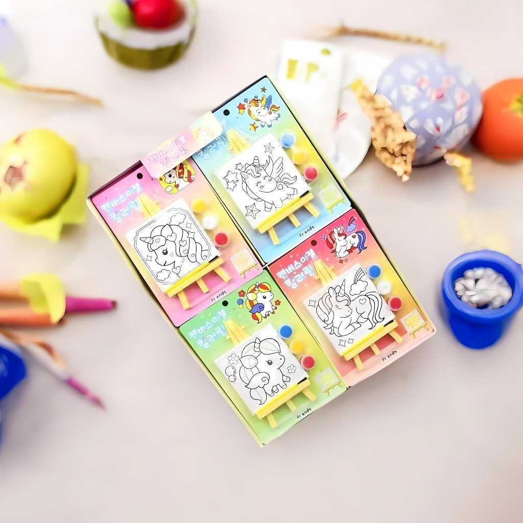 cute unicorn mini canvas painting kit for kids