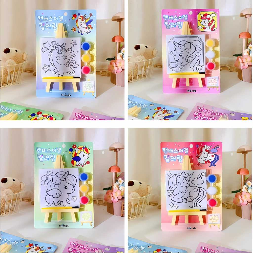 cute unicorn mini canvas painting kit for kids