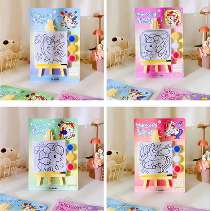 cute unicorn mini canvas painting kit for kids