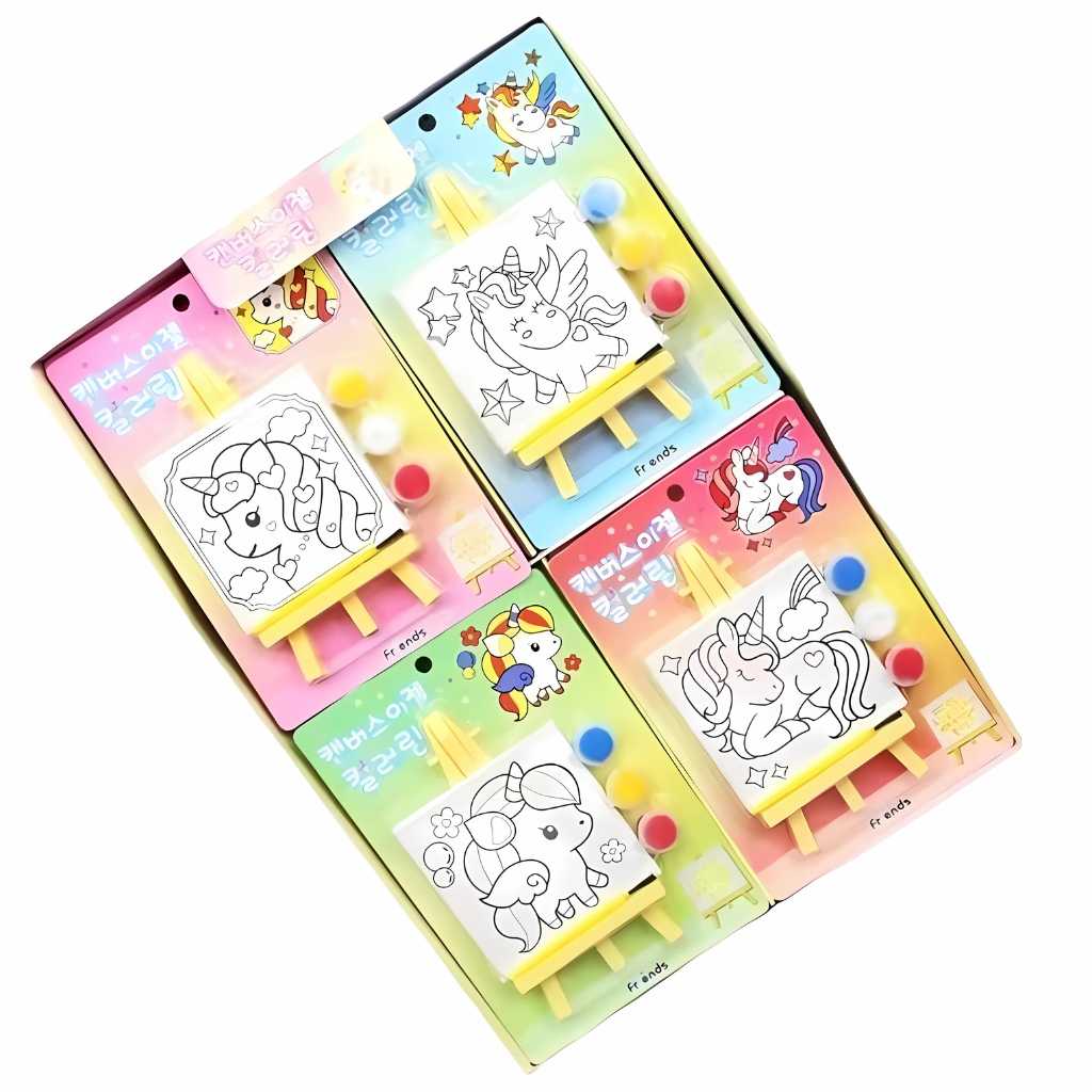 cute unicorn mini canvas painting kit for kids