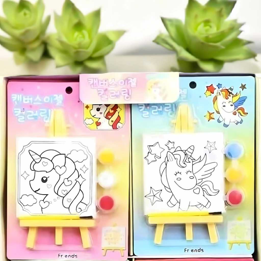 cute unicorn mini canvas painting kit for kids