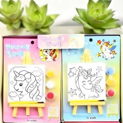 cute unicorn mini canvas painting kit for kids