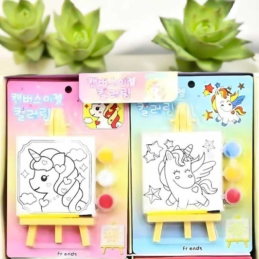 cute unicorn mini canvas painting kit for kids