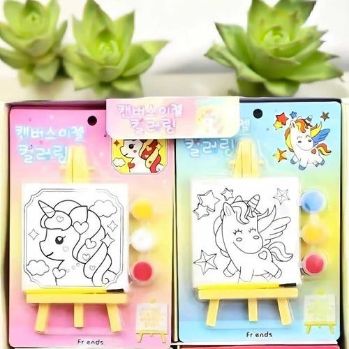 Cute Unicorn Mini Canvas Painting Kit for Kids