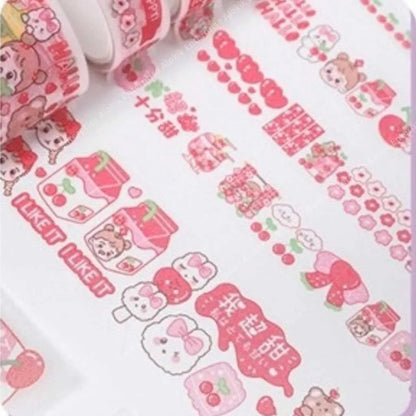 Cute Washi Tape Set with Cartoon Stickers for Kids