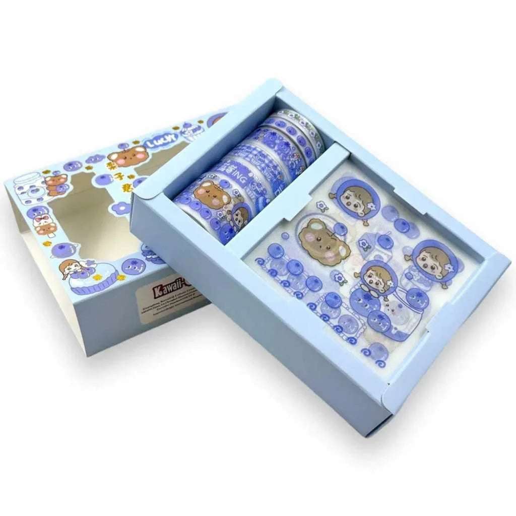 Cute Washi Tape Set with Cartoon Stickers for Kids