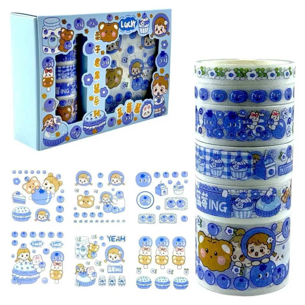 Cute Washi Tape Set with Cartoon Stickers for Kids
