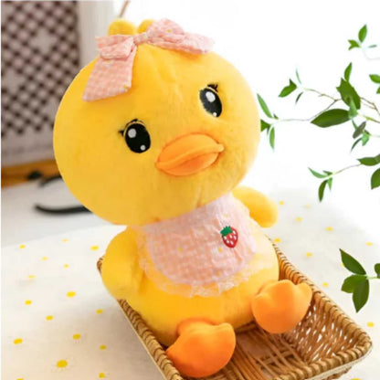 Cute Yellow Duck Soft Toy with Strawberry Apron 35cm