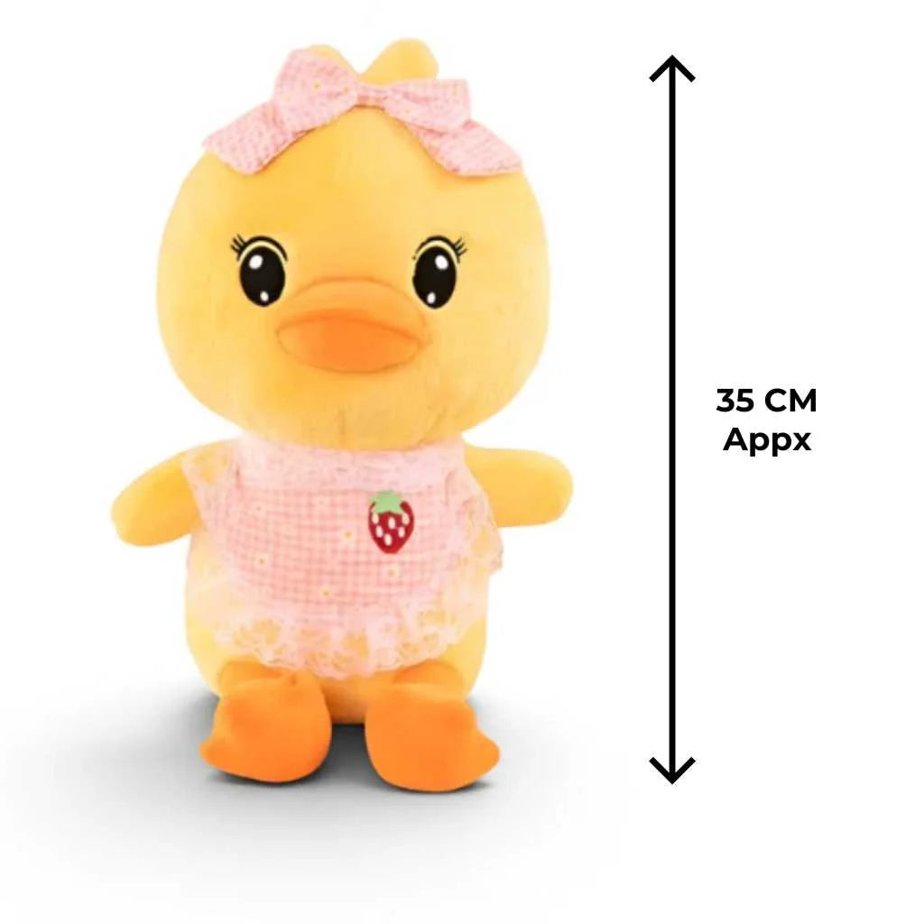 Cute Yellow Duck Soft Toy with Strawberry Apron 35cm