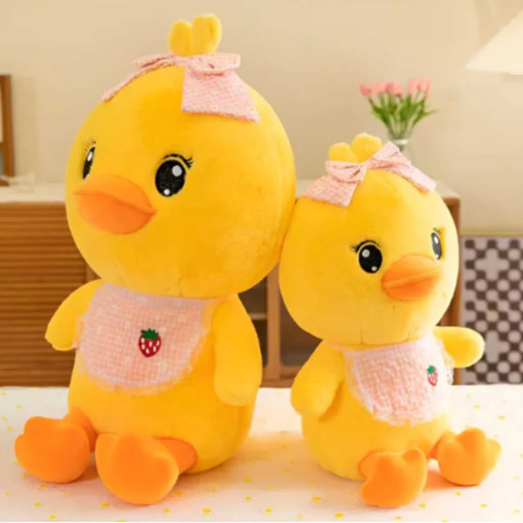 Cute Yellow Duck Soft Toy with Strawberry Apron 35cm