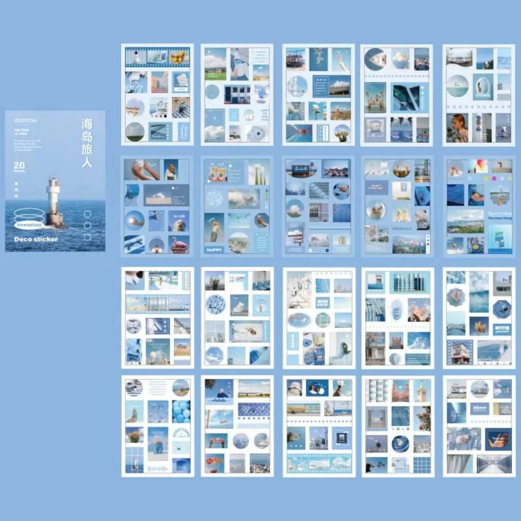 Deco Sticker Set 20 Sheets Aesthetic Journal Sticker Sheets