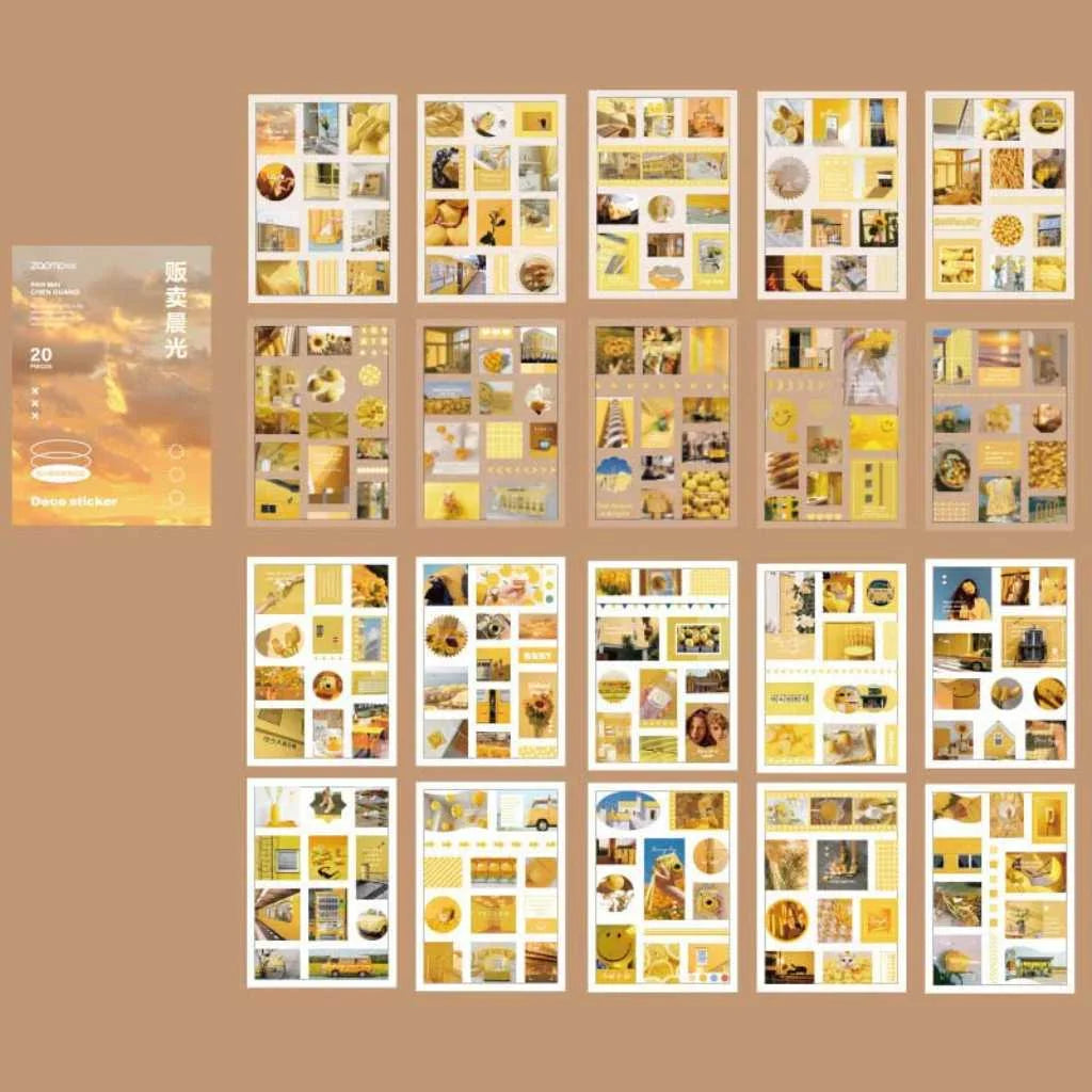 Deco Sticker Set 20 Sheets Aesthetic Journal Sticker Sheets
