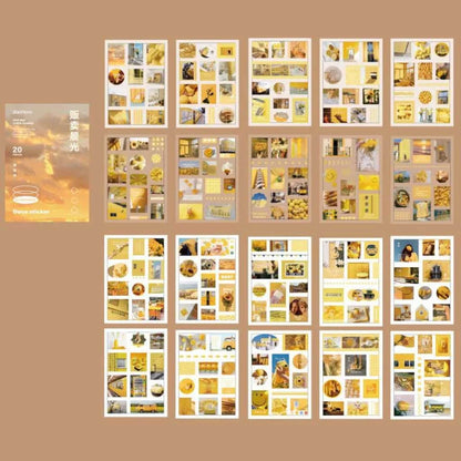 Deco Sticker Set 20 Sheets Aesthetic Journal Sticker Sheets