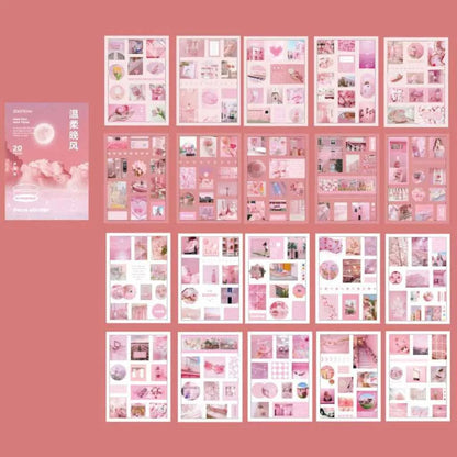 Deco Sticker Set 20 Sheets Aesthetic Journal Sticker Sheets