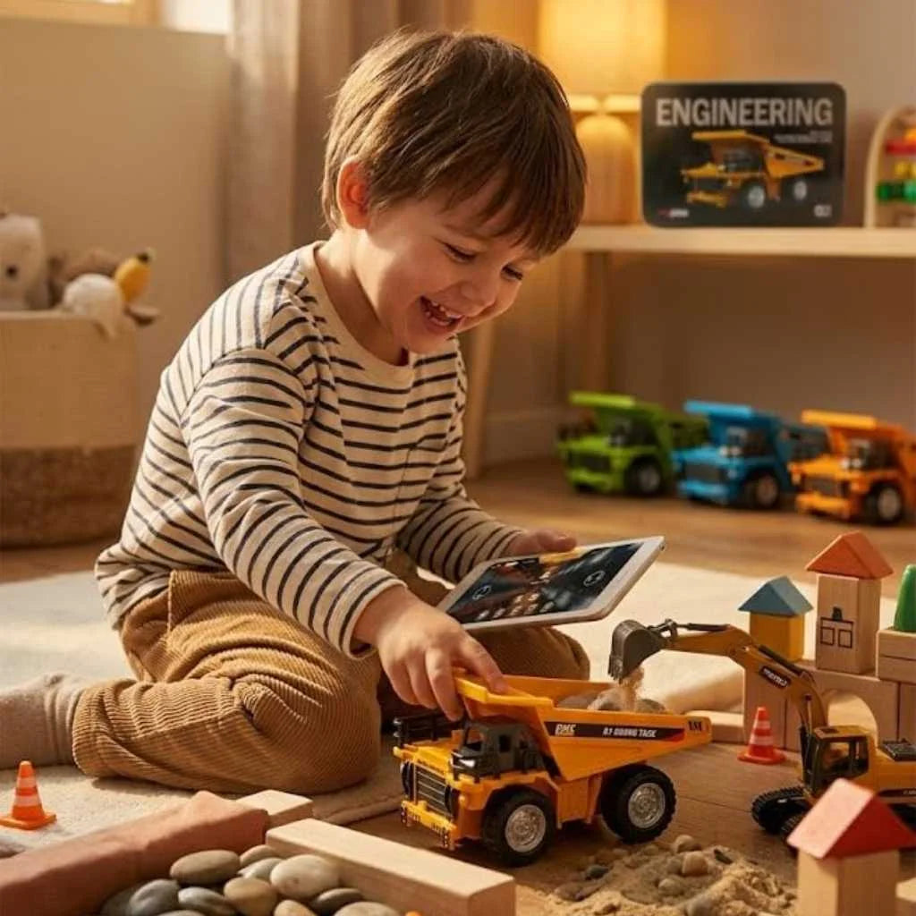 Die-Cast Engineering RC Dump Truck Toy for Kids