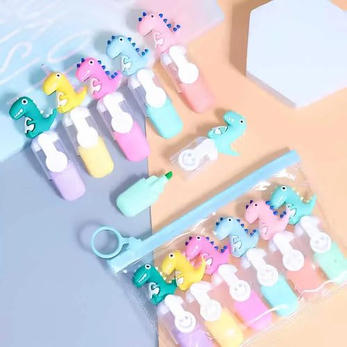 Dinosaur Mini Highlighters - Cute 6-Color Mini Set | DODKart
