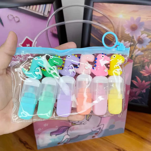 Dinosaur Mini Highlighters - Cute 6-Color Mini Set | DODKart