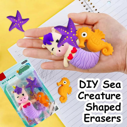 DIY Sea Creature Eraser Set - Unicorn, Starfish & Seahorse | DODKart