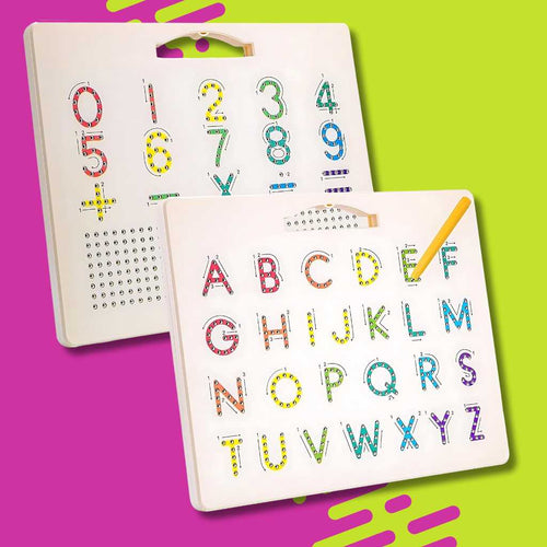 Double Sided Magnetic Alphabet Number Board