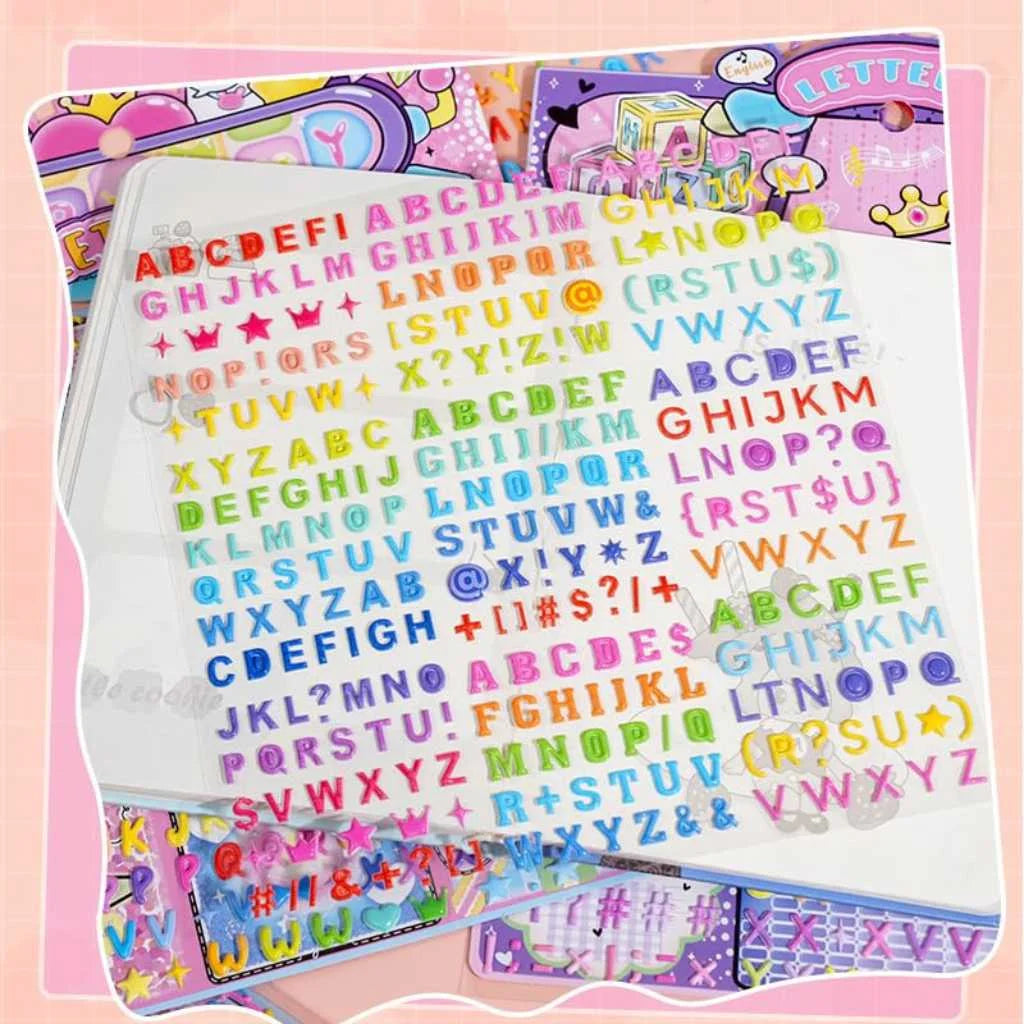 Educational Colorful Puffy Alphabet Stickers for Kids