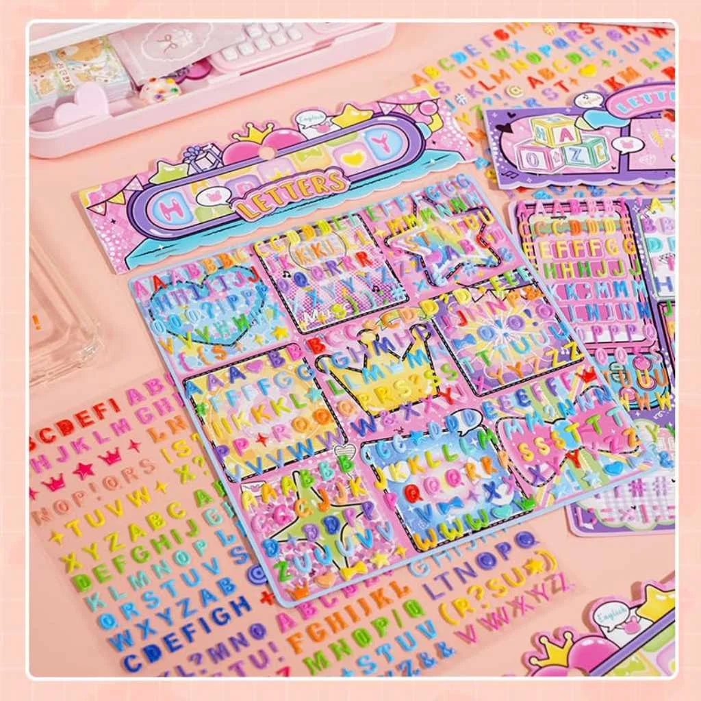 Educational Colorful Puffy Alphabet Stickers for Kids