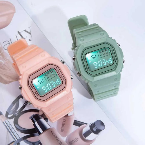 Electronic Digital Watch For Children with Square Dial