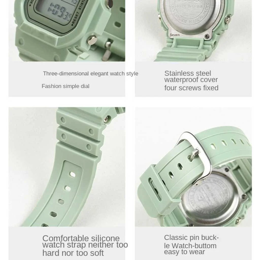 Electronic Digital Watch For Children with Square Dial