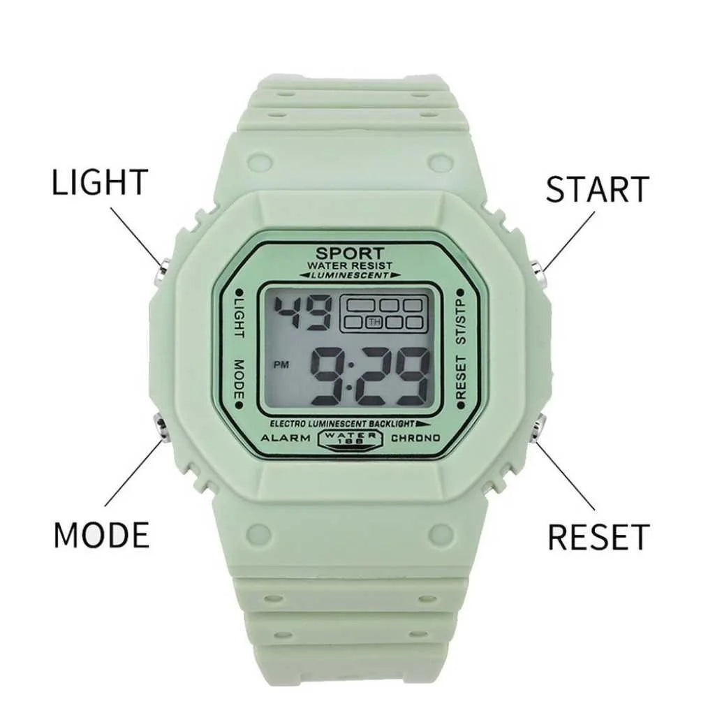Electronic Digital Watch For Children with Square Dial