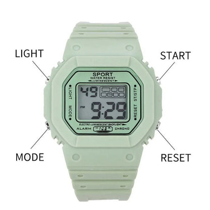 Electronic Digital Watch For Children with Square Dial