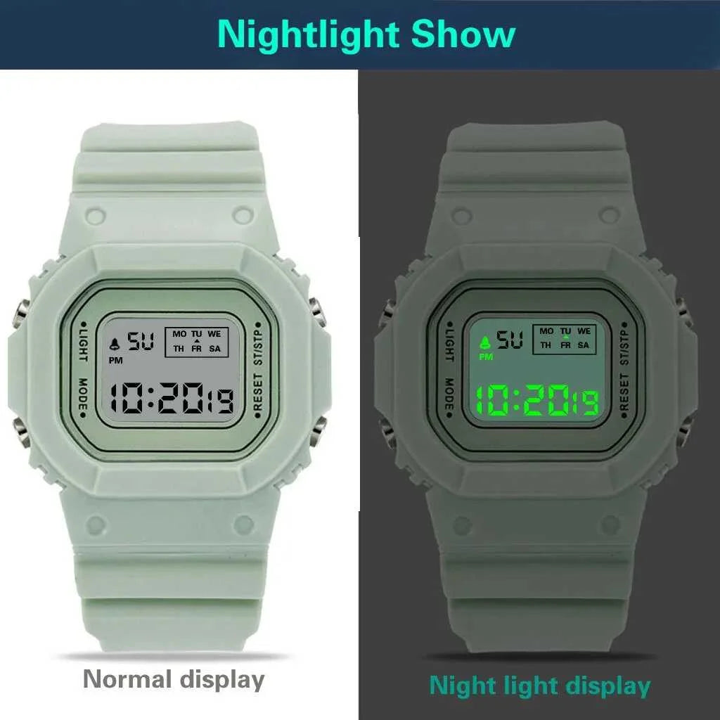 Electronic Digital Watch For Children with Square Dial
