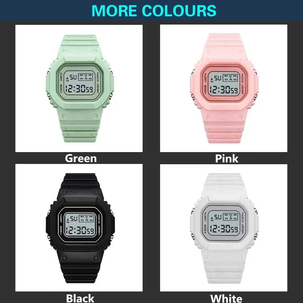 Electronic Digital Watch For Children with Square Dial