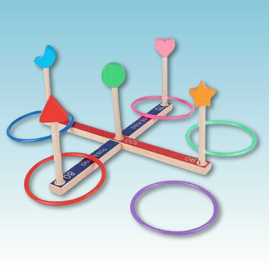 exciting hand eye coordination wooden ring throw