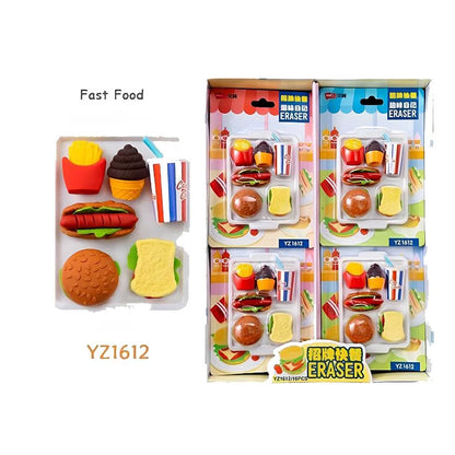 Fast Food Mini 3D Eraser Set - Cute Kawaii Erasers | DODKart