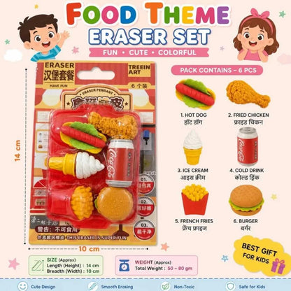 Fast Food Mini 3D Eraser Set - Cute Kawaii Erasers | DODKart