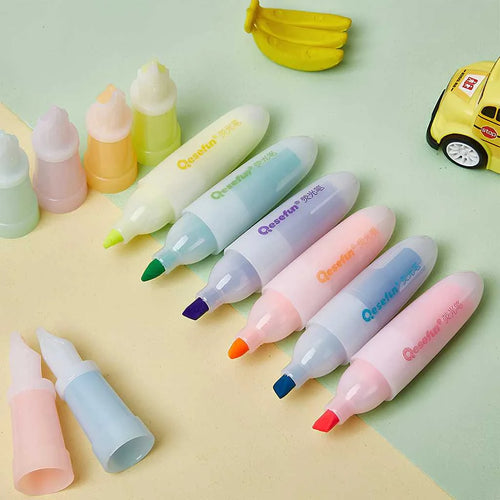 Fountain Pen Highlighter Set - 6 Vibrant Pastel Colors | DODKart