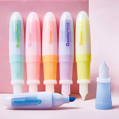 Fountain Pen Highlighter Set - 6 Vibrant Pastel Colors | DODKart