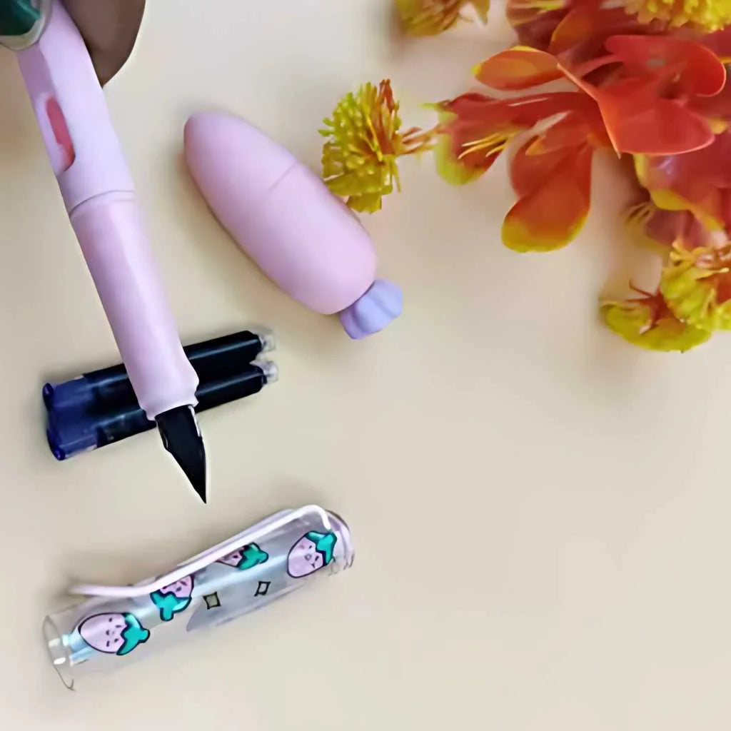 Fountain Pen Set with Cute Ink Eraser For Kids