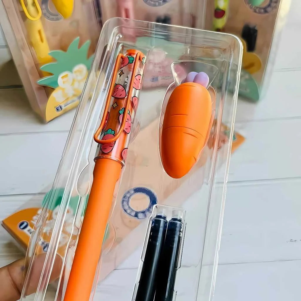 Fountain Pen Set with Cute Ink Eraser For Kids