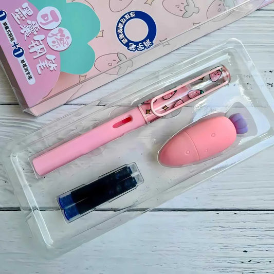 Fountain Pen Set with Cute Ink Eraser For Kids