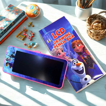 Frozen Pencil Box with LCD Drawing Tablet