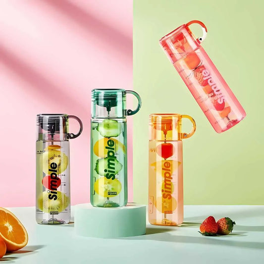 Fruit Infuser Gym Bottle with Cup Cap 620ml