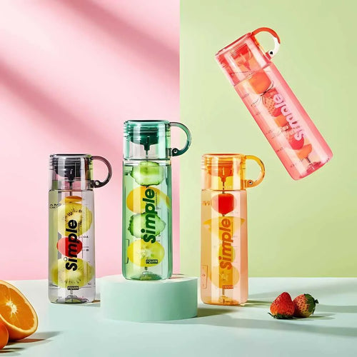 Fruit Infuser Gym Bottle with Cup Cap 620ml