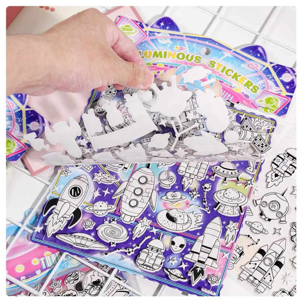 Glow in The Dark Space Radium Stickers for Kids