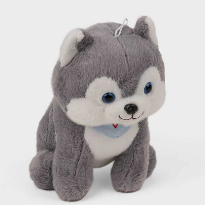 Grey Scarf Dog Plush Toy Premium 35cm Soft Toys