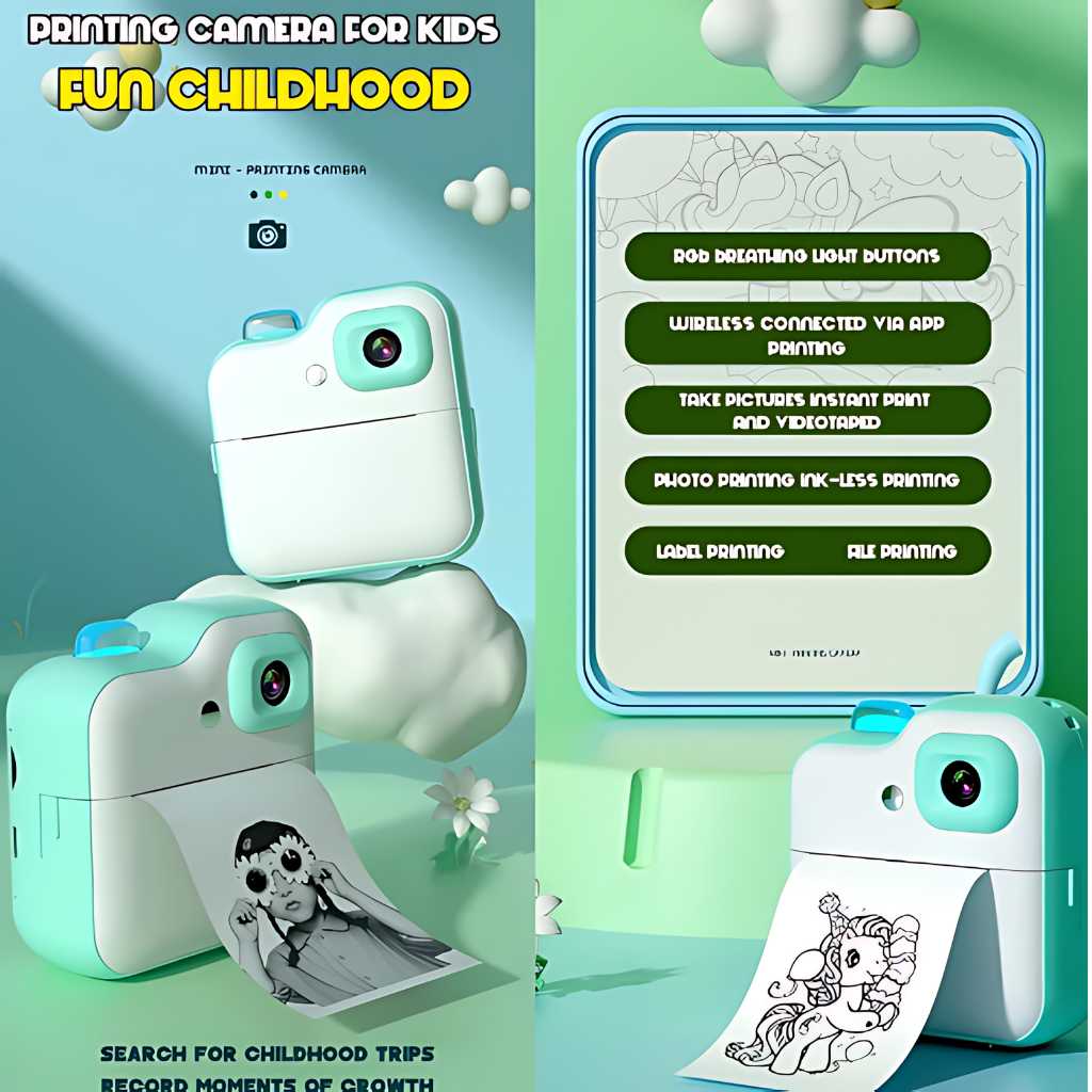 instant thermal print camera for kids