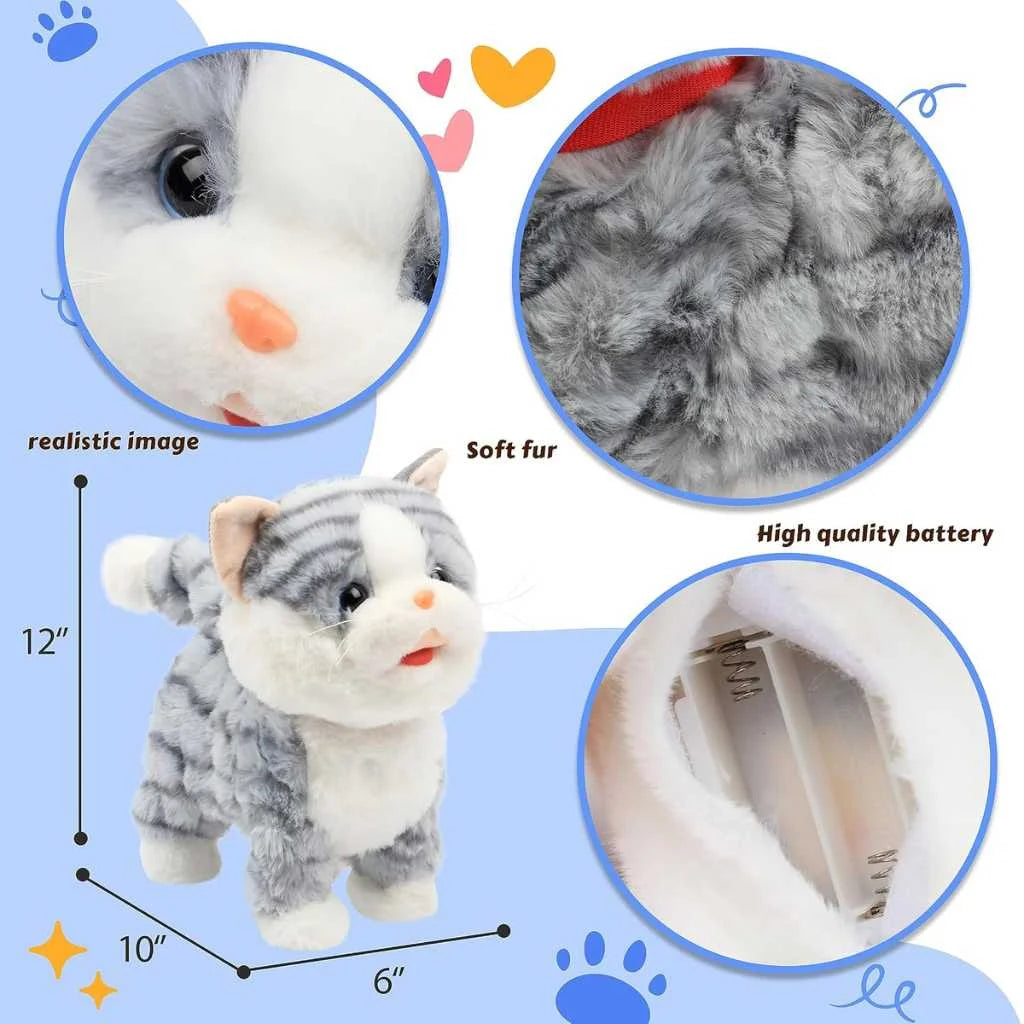 Interactive Cat Toy Realistic Walking and Singing Soft Toy