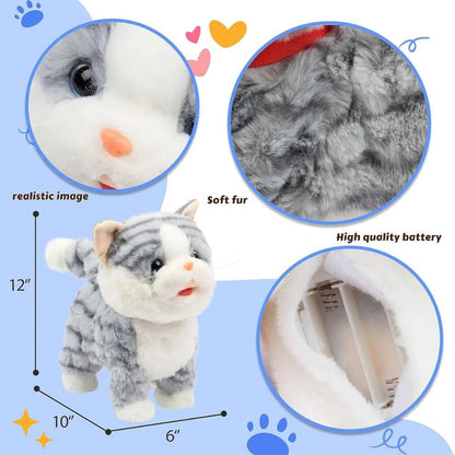 Interactive Cat Toy Realistic Walking and Singing Soft Toy